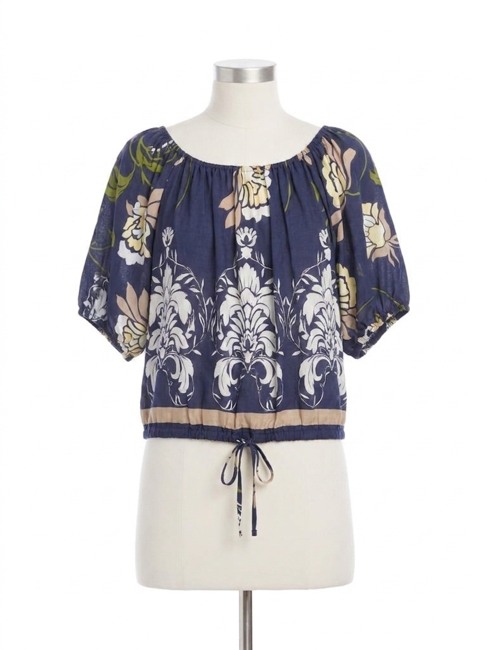 NEW FIFTEEN TWENTY kasey peasant top in print